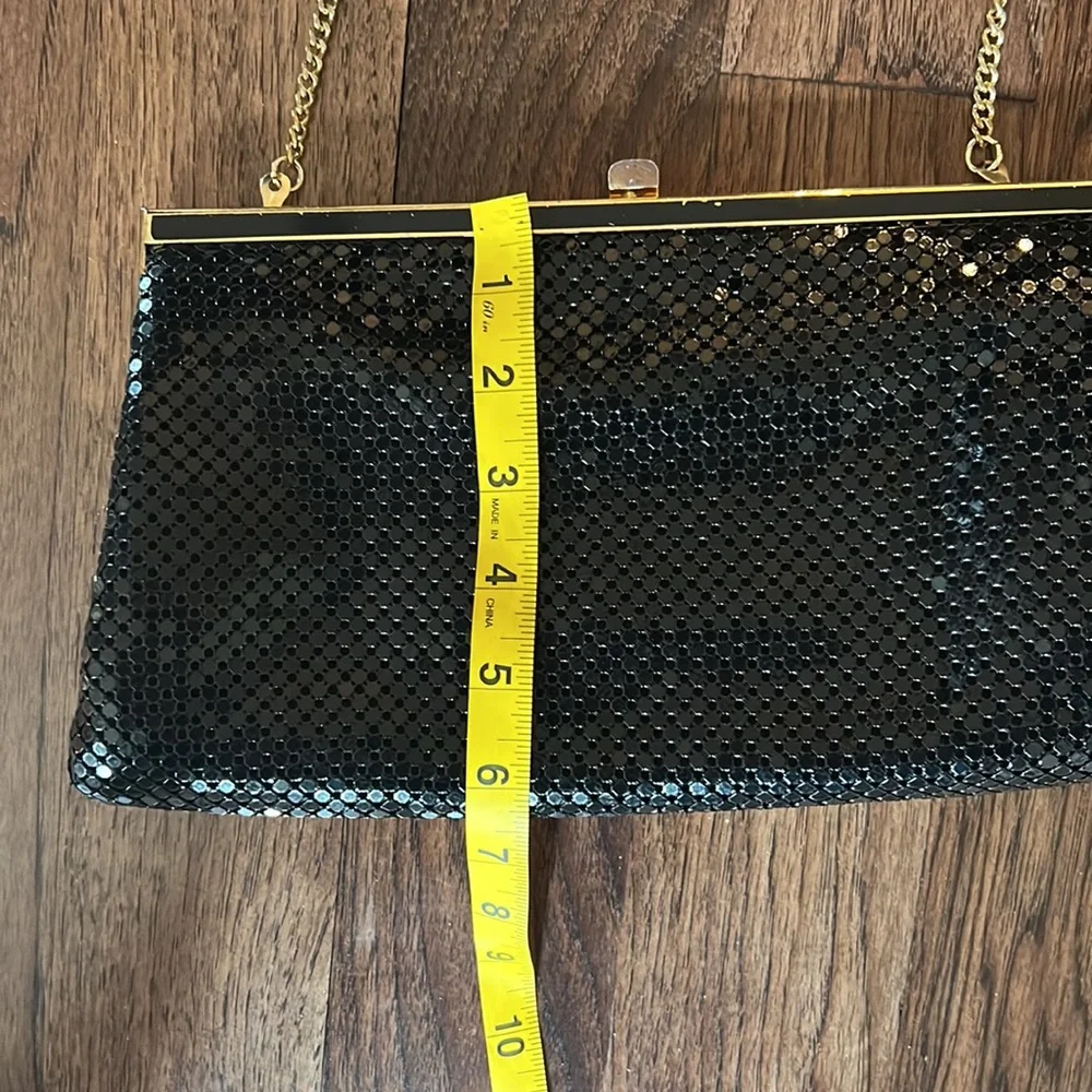 Whiting and Davis Black Metal Mesh Shoulder or Clutch Purse - Picture 10 of 12
